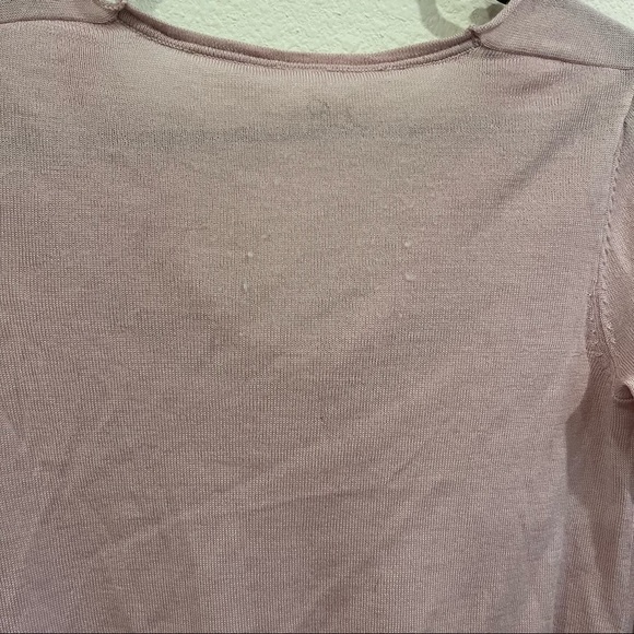 Kookai size 0 pink cowl neck merino wool sweater with elbow patches - Picture 7 of 12